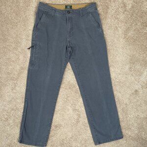 GH BASS & CO Pants Mens 32x28 Gray Canvas Cargo Outdoor Workwear Utility Heavy